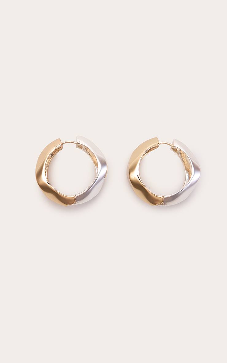 Multicolore Boucles D'oreilles Statement Angulaires Bicolores
