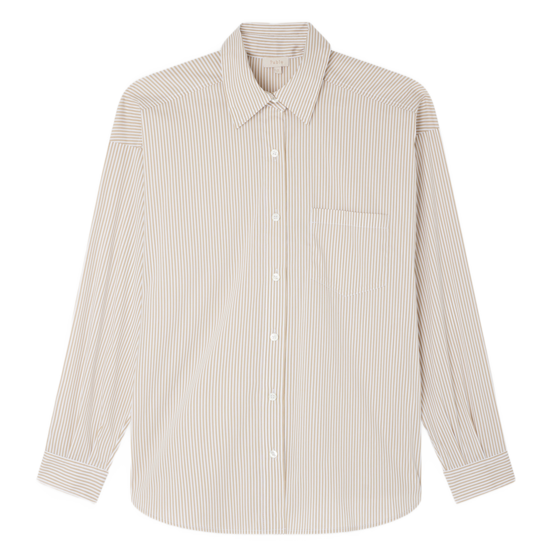 BELMARIE - Chemise droite col classique en coton mélangé | Marron