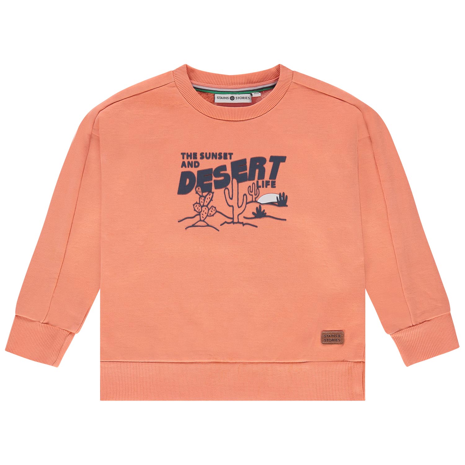 Stains & Stories peuter sweater lange mouwen printopdruk oranje