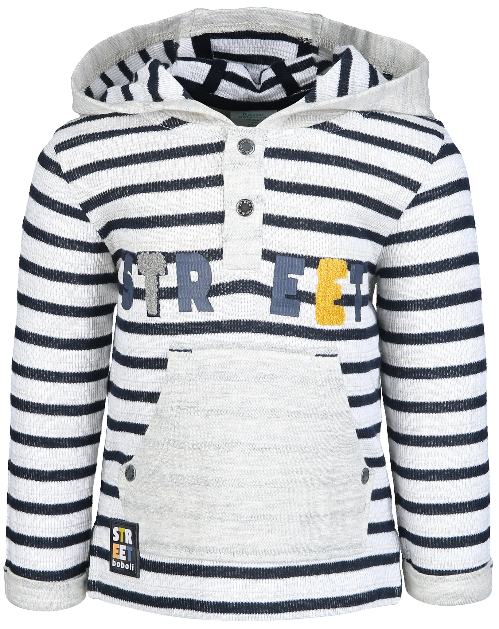 Kapuzen-Sweatshirt STREET gestreift in marine