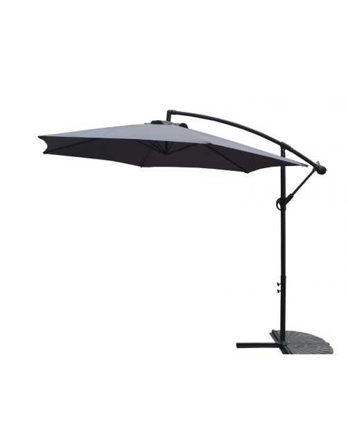 Bestgarden Zweefparasol Aluminium Hangend - Tuinmeubelen - Ø3 m Antraciet