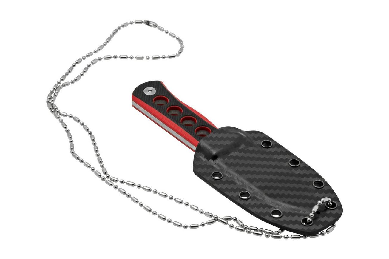 QSP Knife Canary QS141-B1 Stonewashed, Black Red G10, nekmes