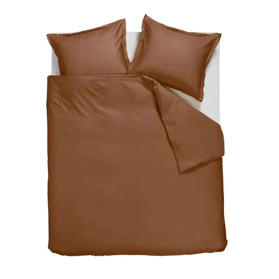 Ambiante Satin Uni dekbedovertrek - 200x200/220 - Bruin