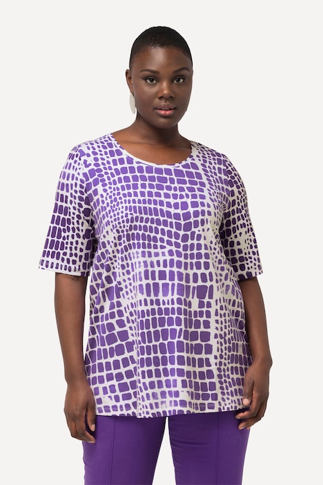 T-Shirt, Pima Cotton, Ziersteine, Rundhals, Halbarm