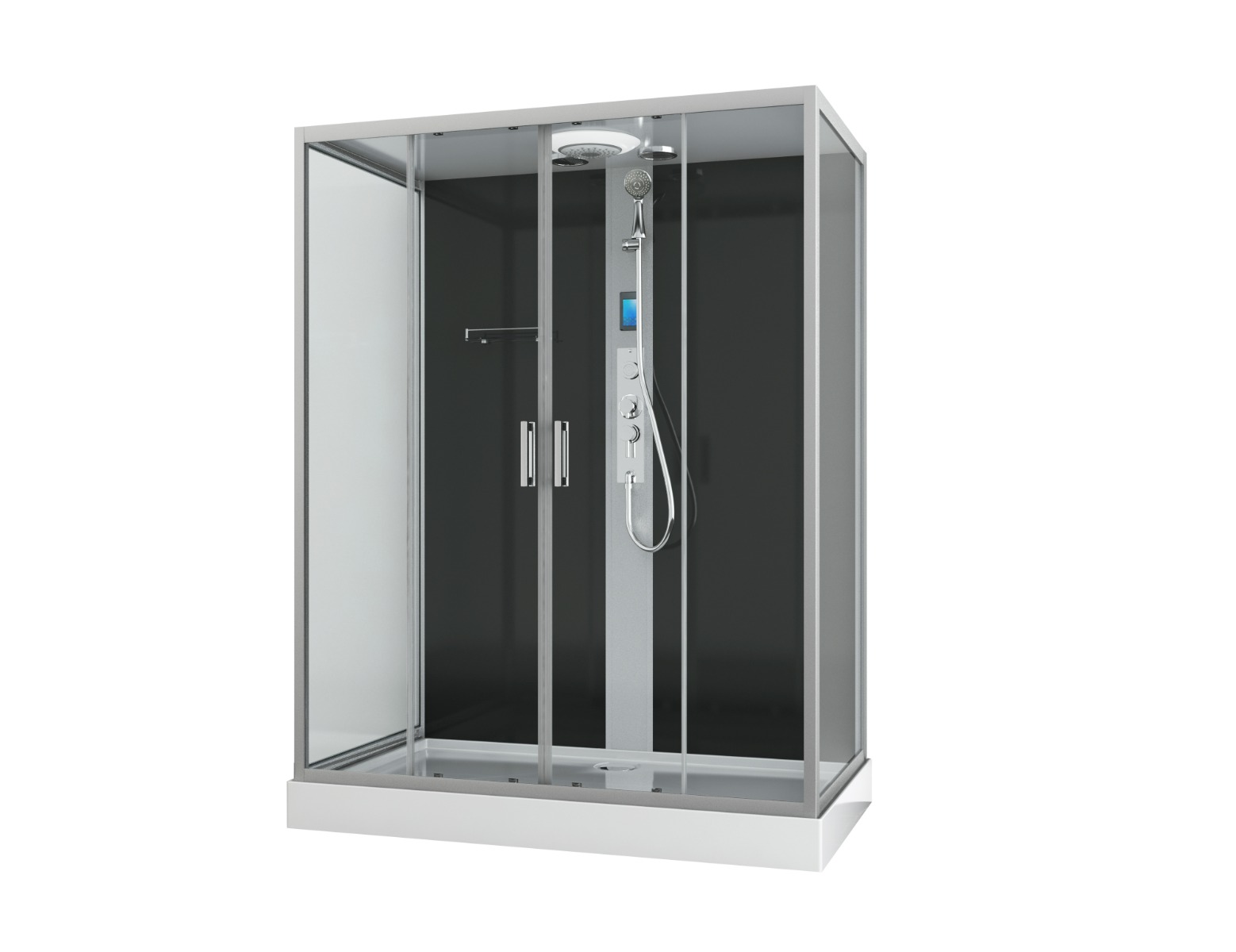Badstuber New York complete douchecabine 160x90x215cm kitvrij chroom