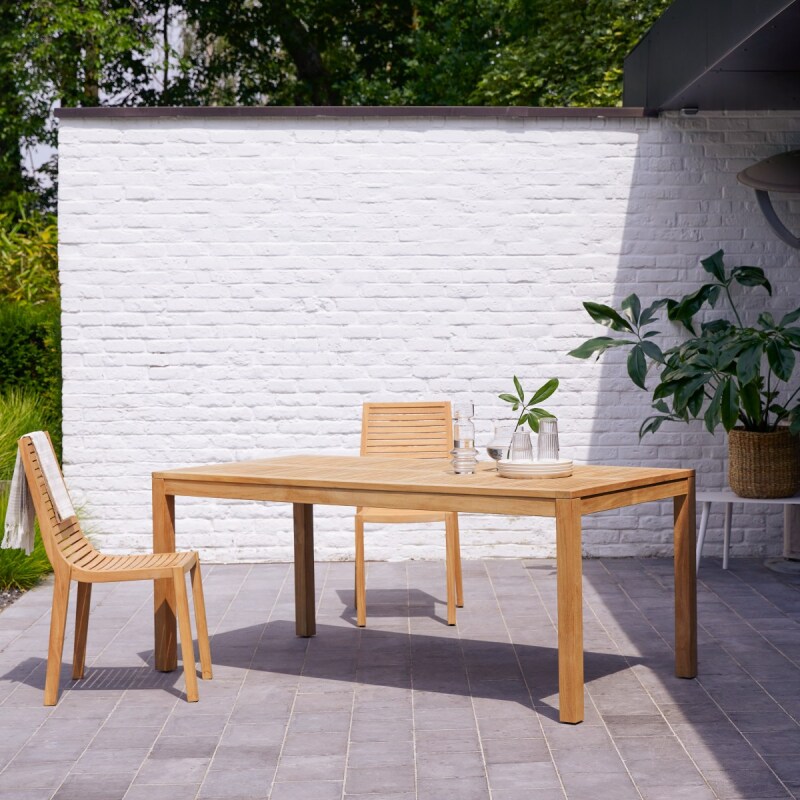 Table de jardin Teo en teck massif 180 x 90 cm