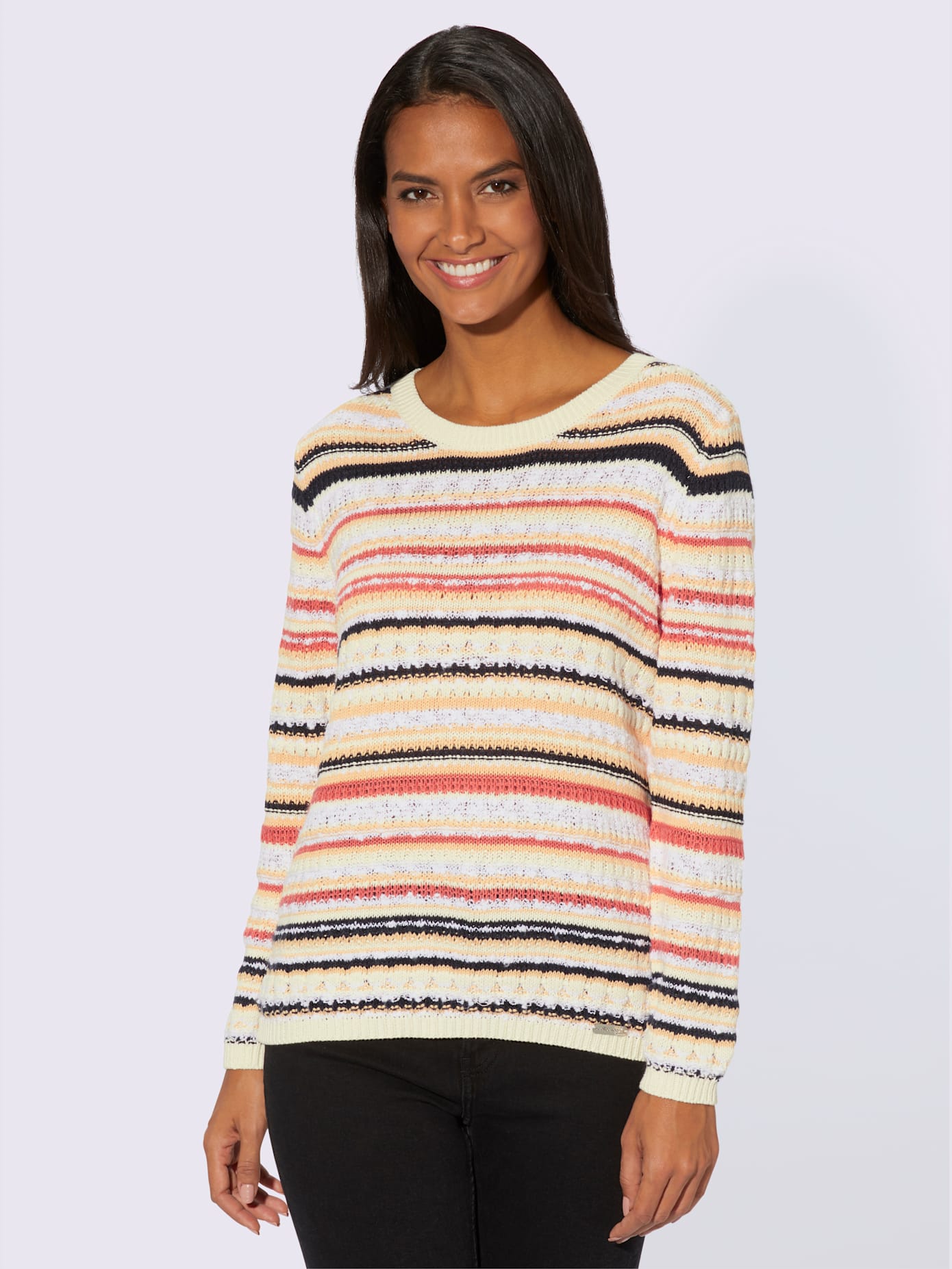 Pull à rayures 65% coton