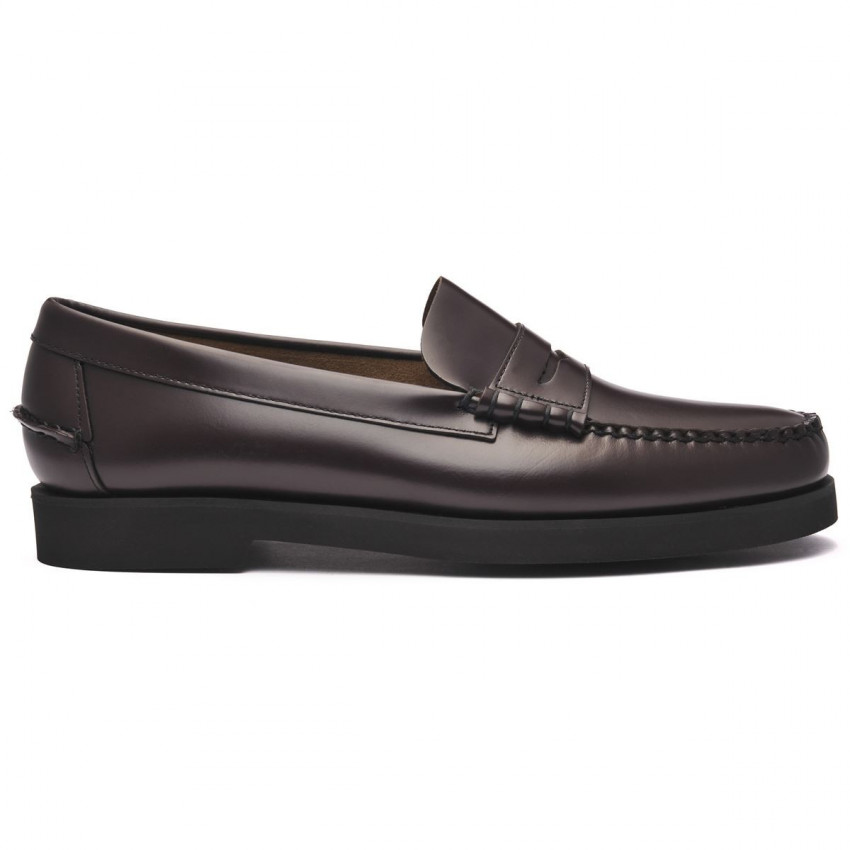 DAN POLARIS WIDE Brown Burgundy MOCASSIN-Mocassin pour homme en cuir largeur wide