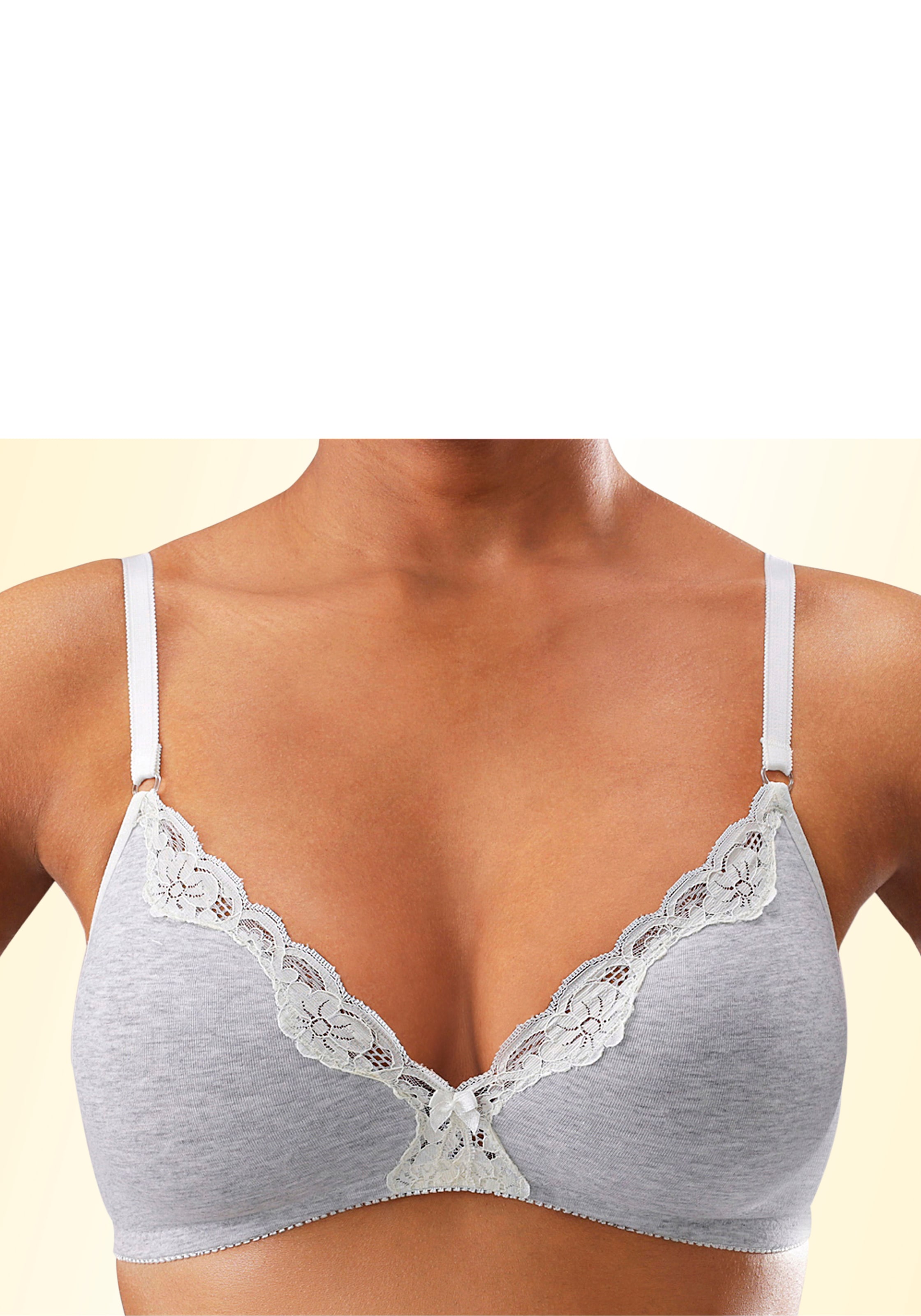 petite fleur Bralette-BH, 2 Stücker Packung, ohne Bügel aus Baumwolle mit Spitze