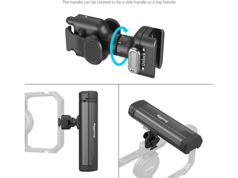 Smallrig Drehbarer, beidseitiger Seitengriff mit Schnellver Grifflösung für professionelle mobile Videoaufnahmen