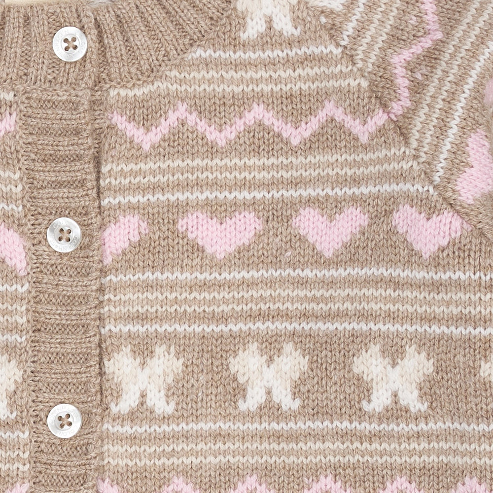 Køb COPENHAGEN COLORS Sand Comb. Cashmere Pattern Cardigan