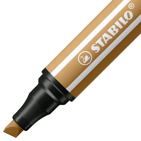Premium-Filzstift mit dicker Keilspitze - STABILO Pen 68 MAX - Einzelstift - ocker dunkel