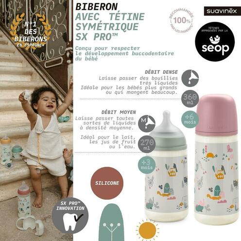 Biberon 150 ML Tétine SXPro L - Vert - SUAVINEX