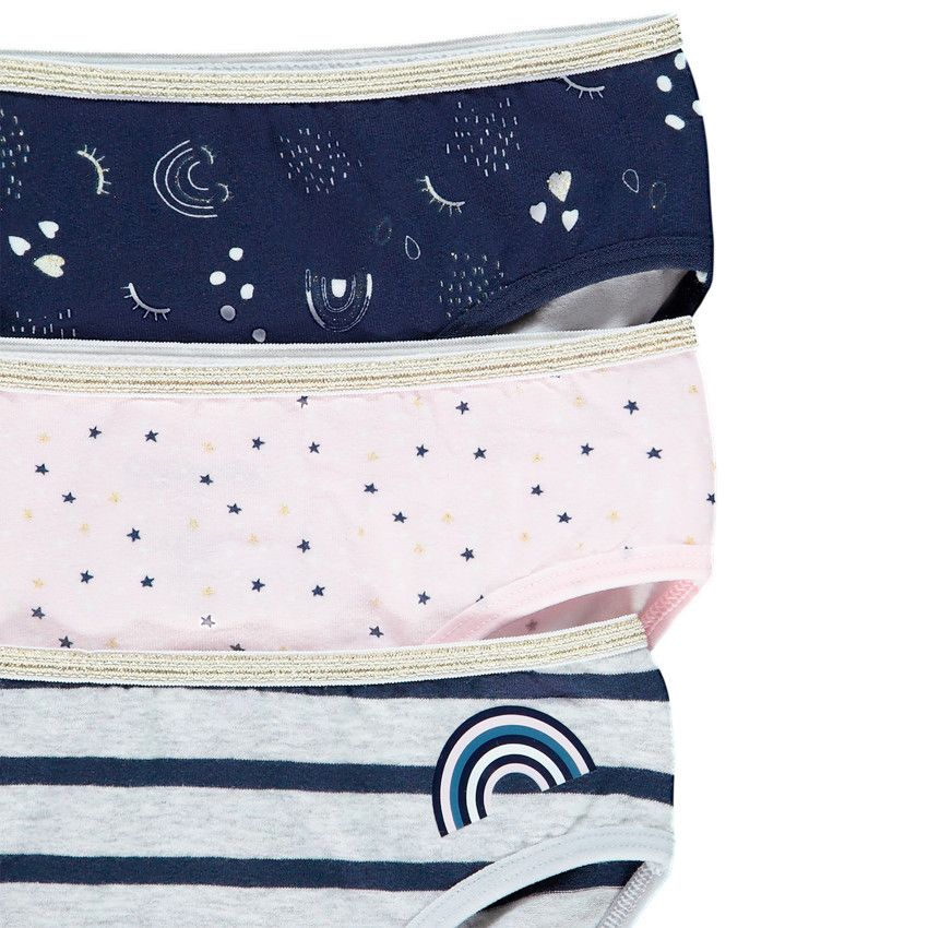 Lot de 3 culottes en coton pour enfant fille - Ecru