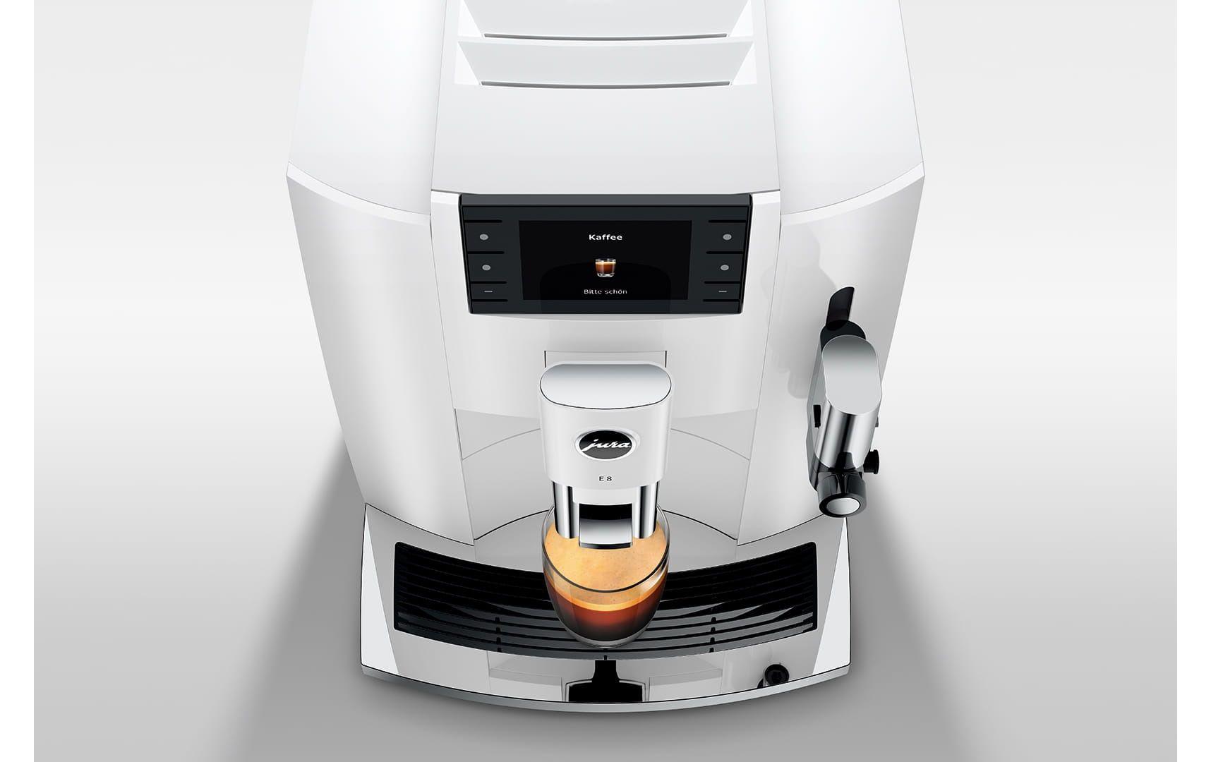 Kaffeevollautomat E8 Piano Withe (SC)<br>Zweitassen-Vollautomat für 17 verschiedene Kaffee- und Milchgetränke