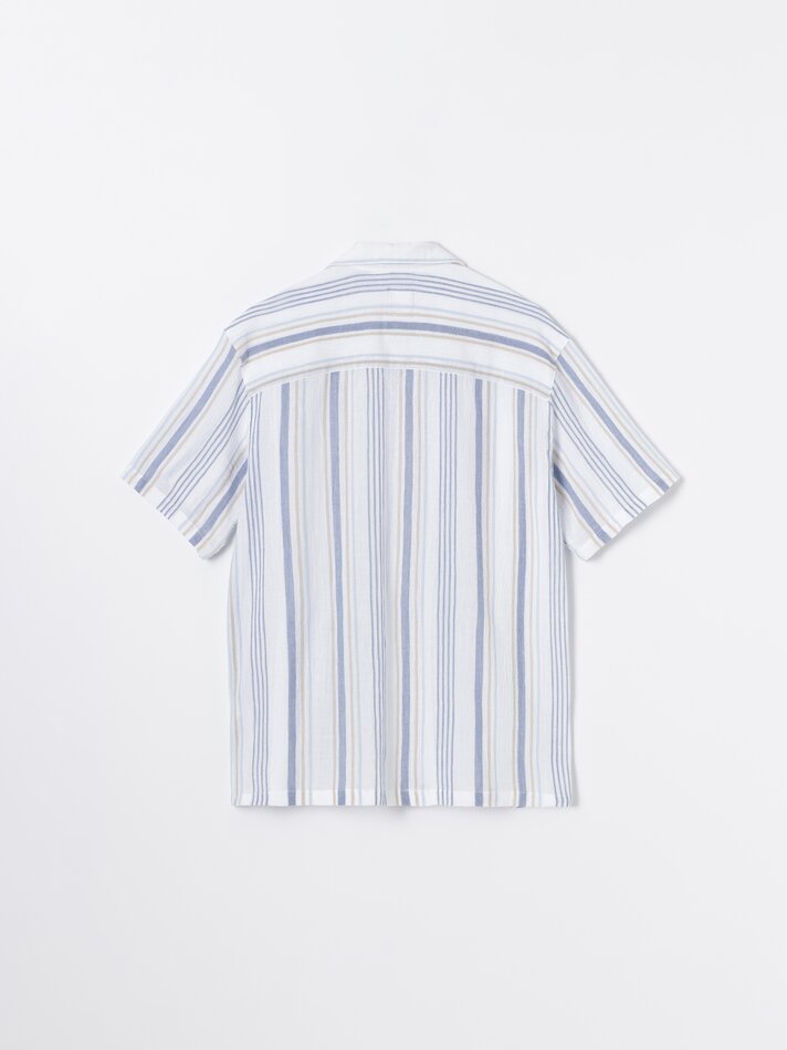Camisa listrada rústica - Branca
