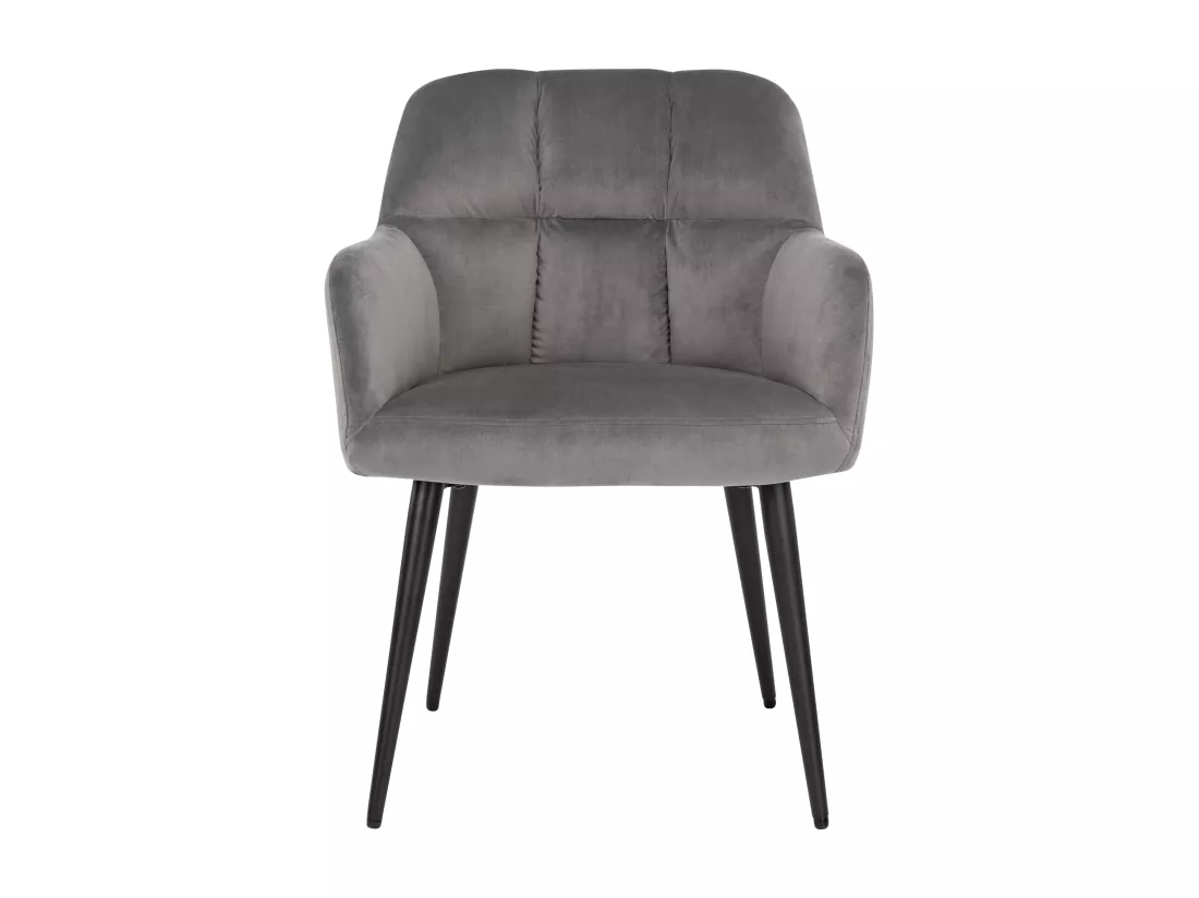 Lot de 6 chaises avec accoudoirs - Velours et métal - Gris - PEGA de PASCAL MORABITO