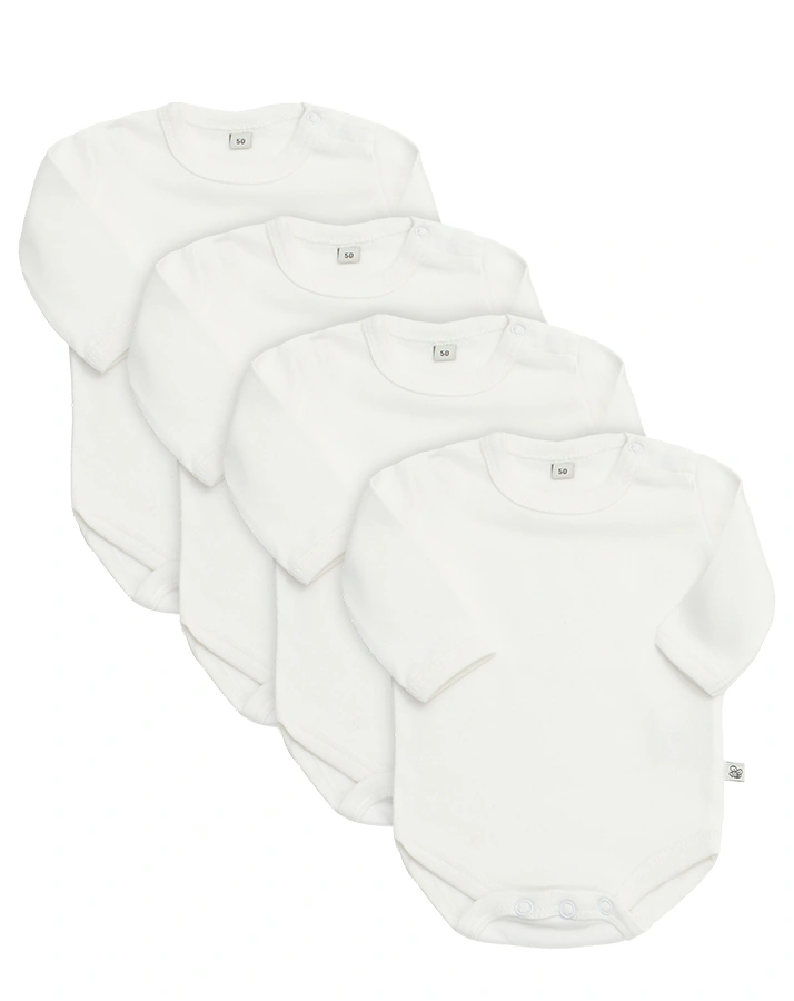 Langarmbody BASIC 4er-Pack in weiß