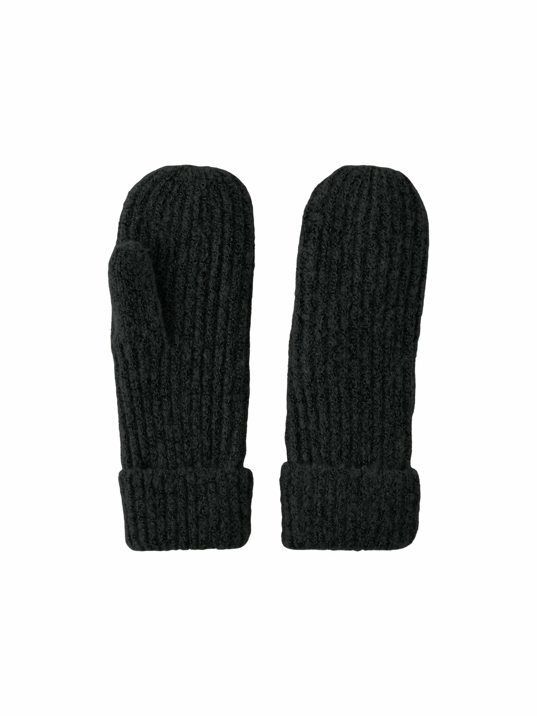PIECES Strickhandschuh Schwarz Textil