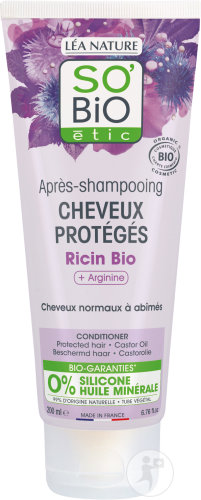 So'Bio Étic Après-Shampoing Cheveux Protégés Ricin Bio + Arginine Cheveux Normaux À Abimés 200ml
