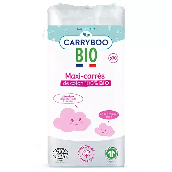 Carryboo Maxi Square Algodão Orgânico 70 unidades