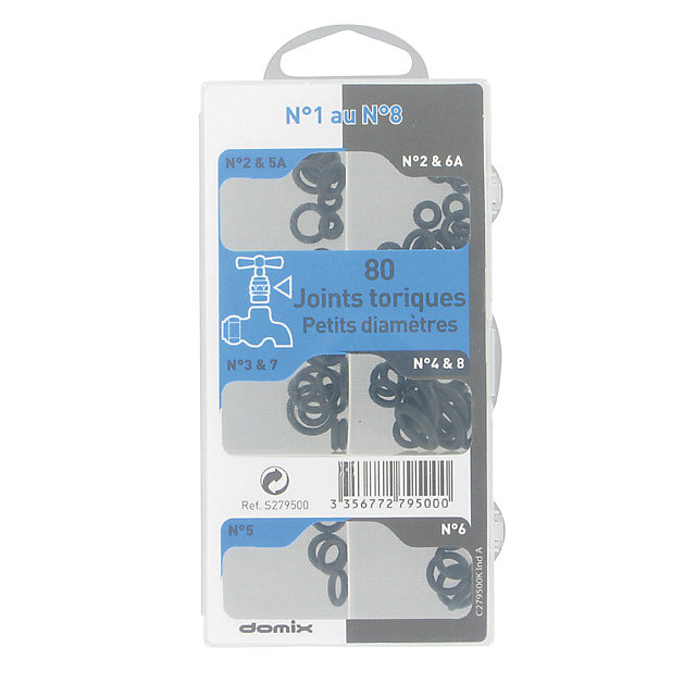 Coffret de 80 petits joints torique du n°1 au n°8