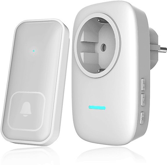 ELRO DB4000 Draadloze Kinetische Deurbel Set – met Plug-in Ontvanger met Stopcontact – Geen Batterijen nodig