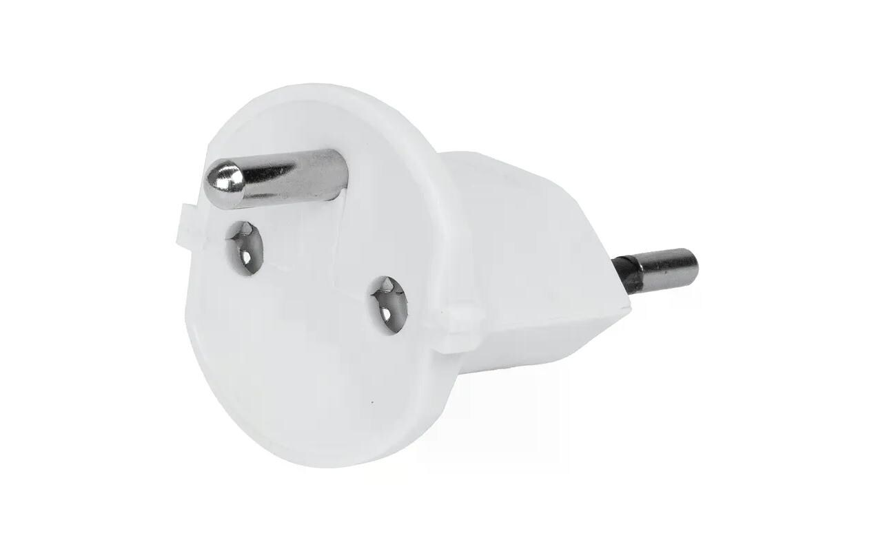 Fixadapter Deutschland CEE7/7 auf Schweiz T12 3-polig, WeissSchuko zu T12 Fixadapter