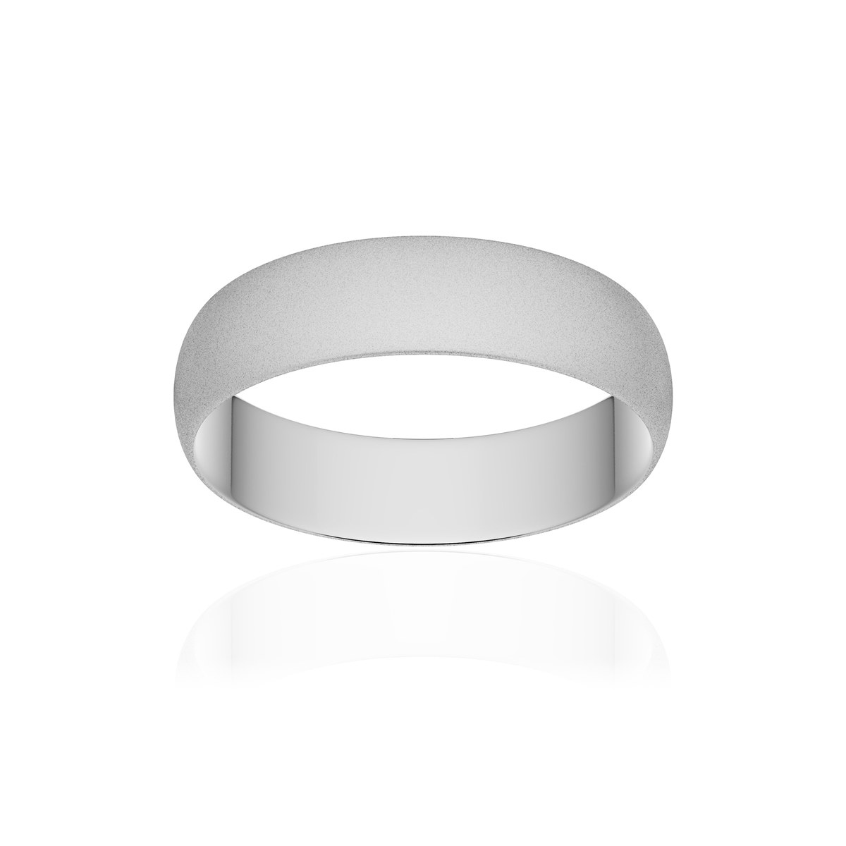 Alliance or 750 blanc sablé ruban 5mm
