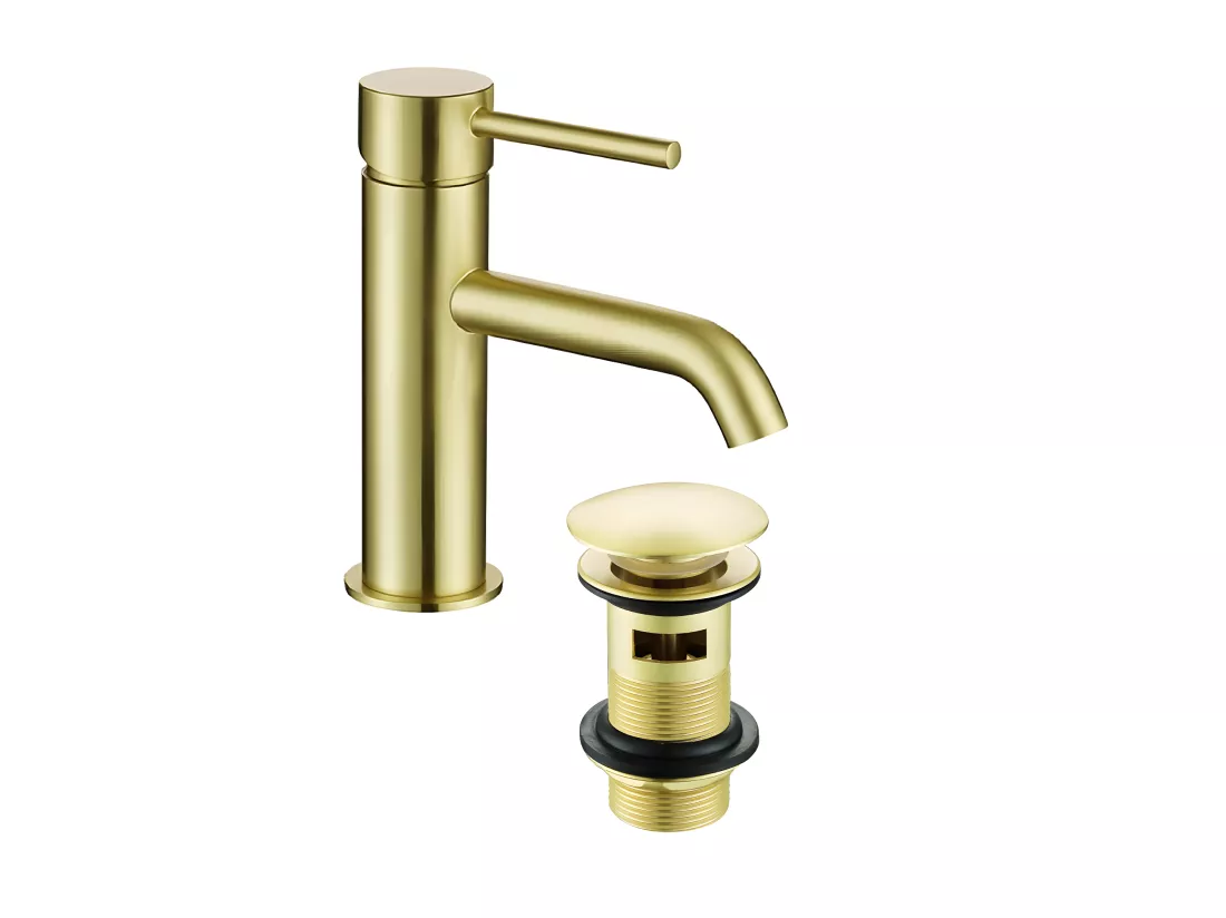 Robinet mitigeur lavabo PICO or brossé