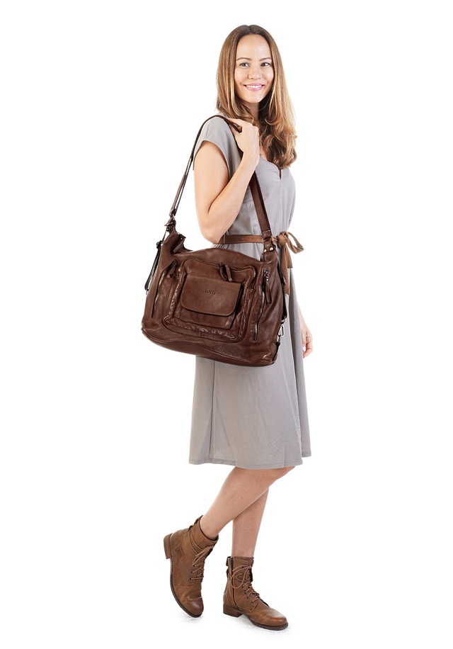 forty° Cityrucksack echt Leder, Made in Italy