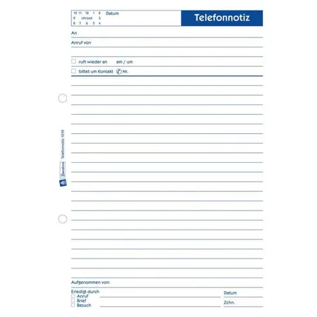 Avery Zweckform 1019 Telefonnotiz, A5, 50 Blatt