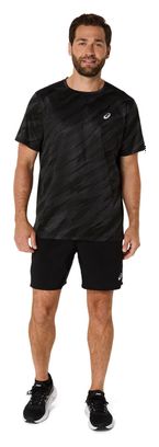 Maillot manches courtes Asics Core Run Print Noir Homme