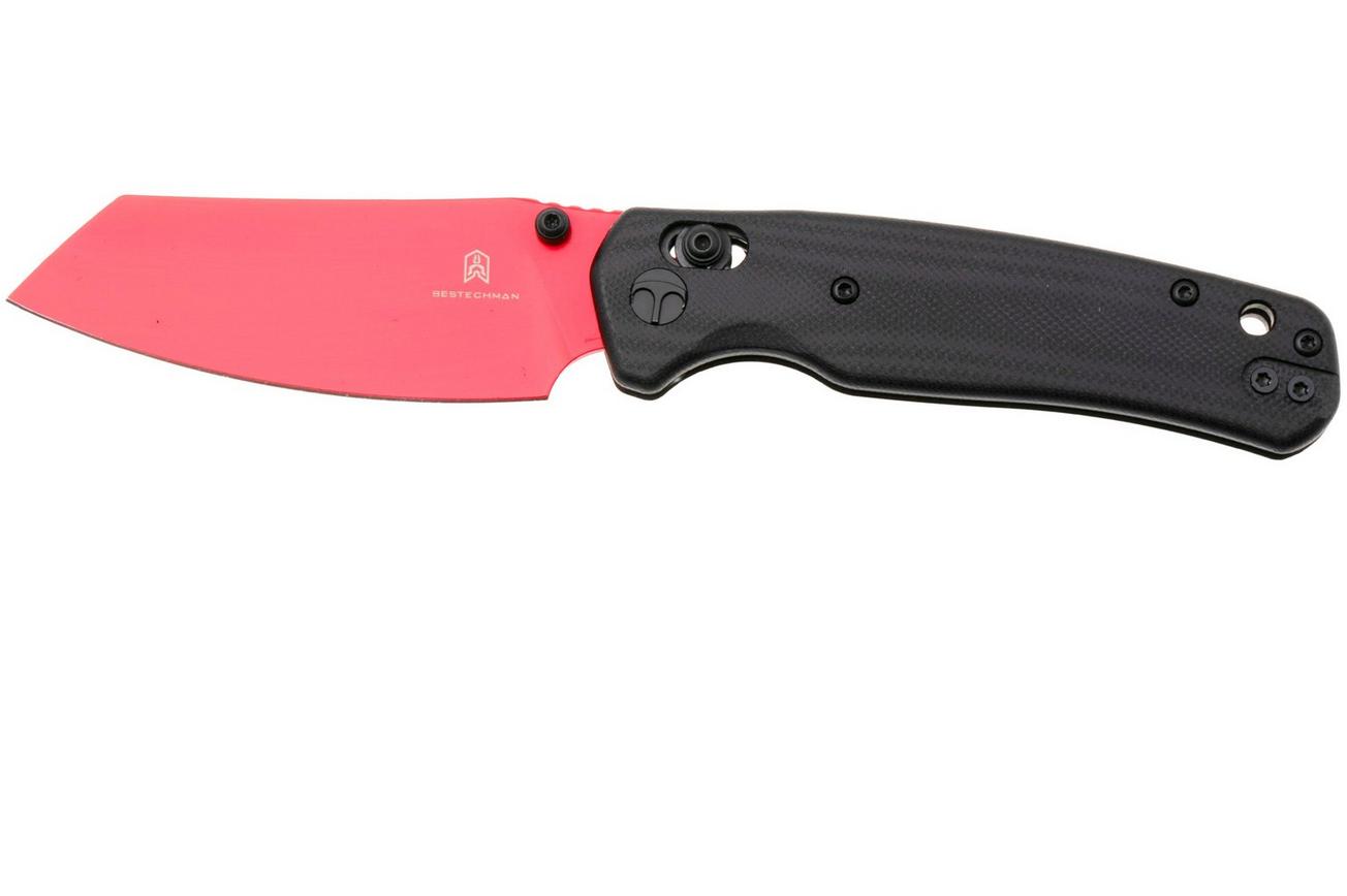Bestechman Cicada's Wing BMK06F Red Coated 10Cr15MoV, Black G10, zakmes
