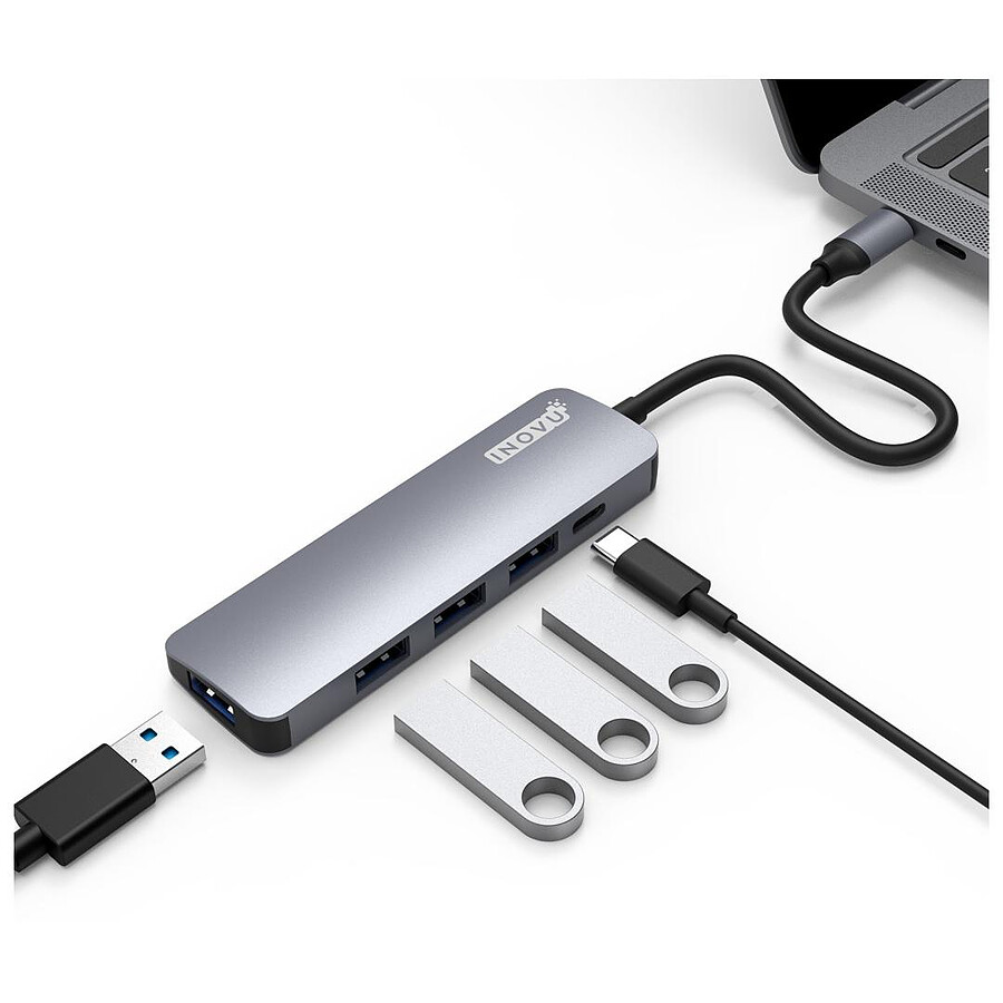 INOVU Hub USB-C 3.0 vers 4x USB-A 3.0