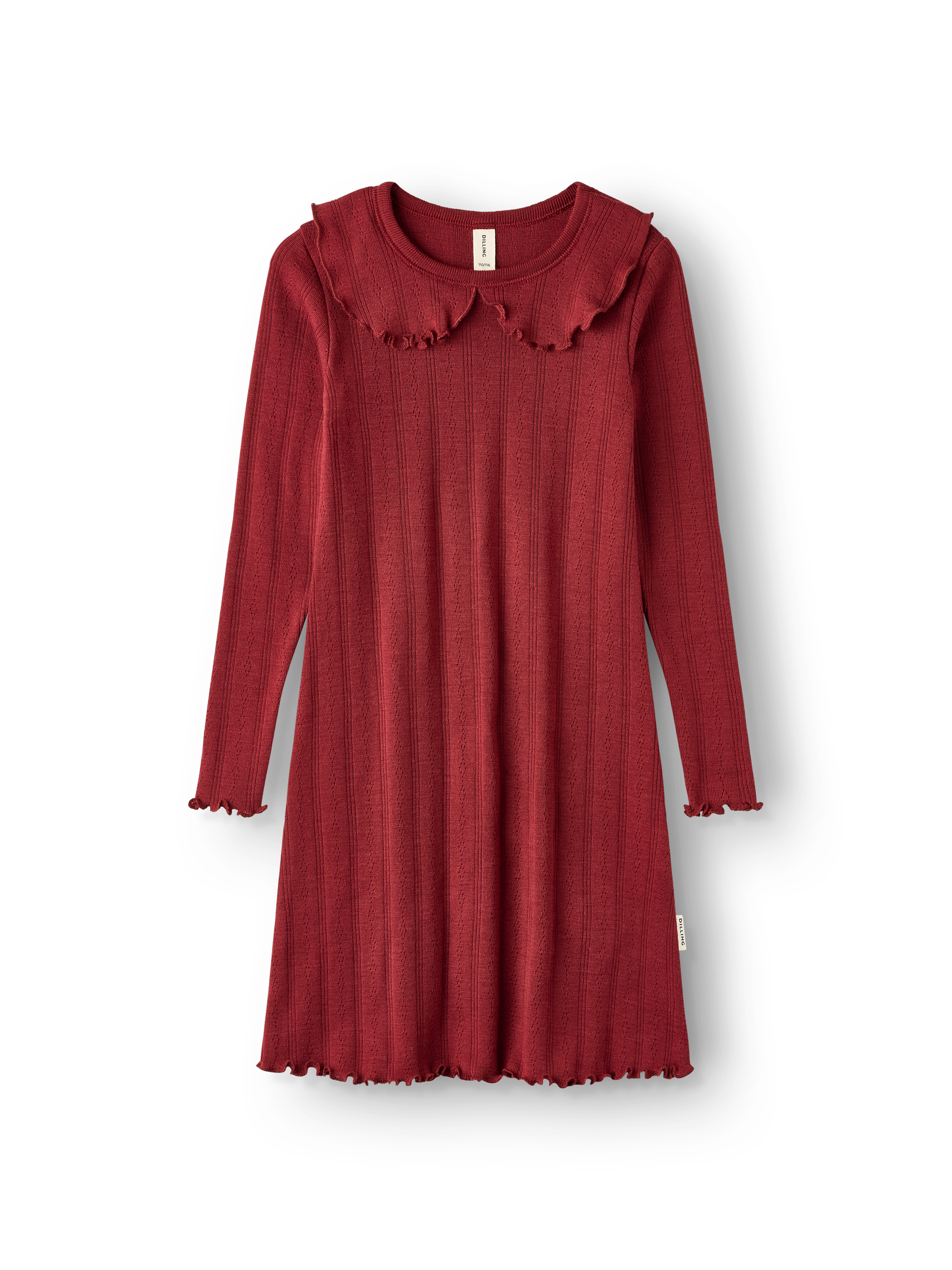 Kinderjurk in merinowol met pointellepatroon