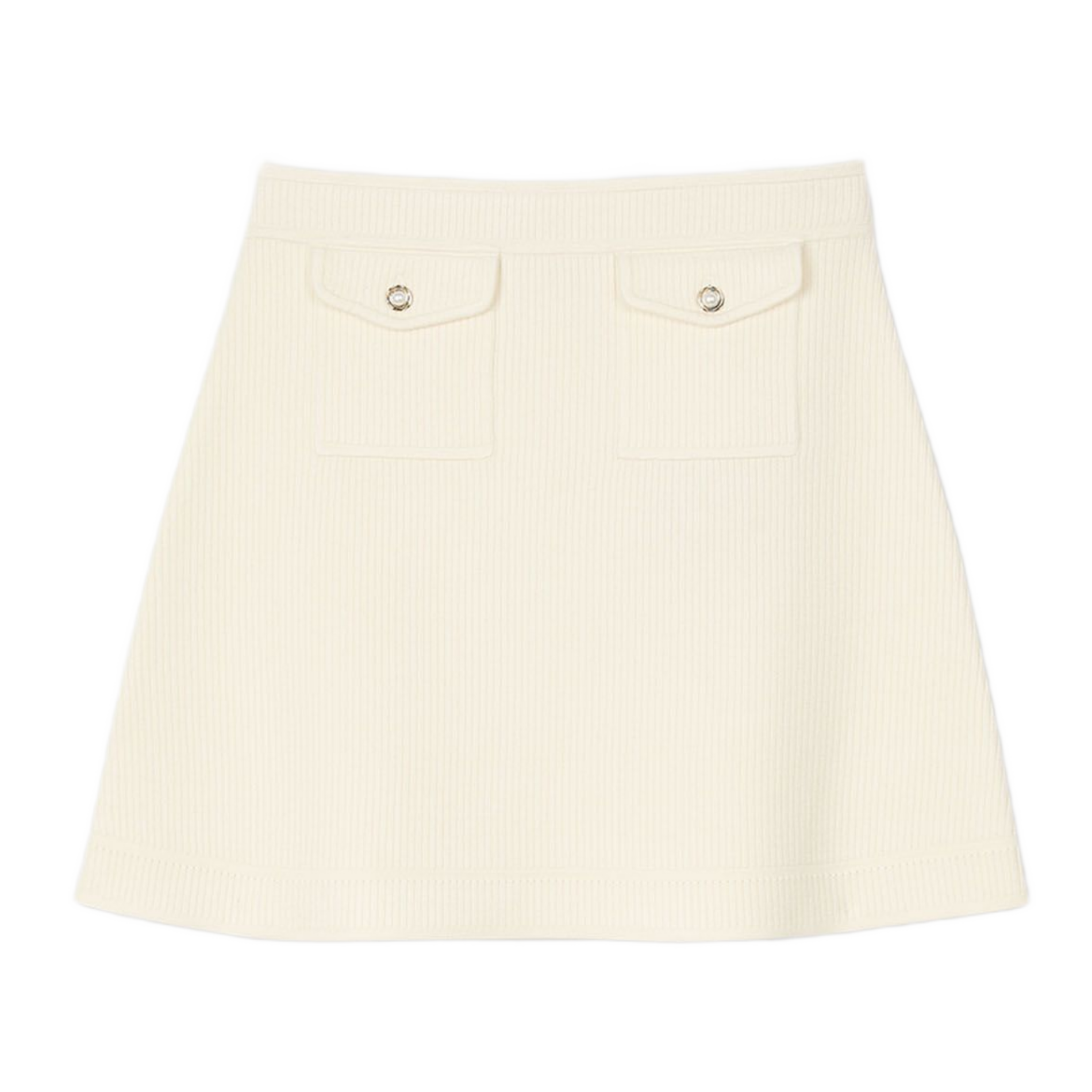 Jupe trapèze en maille | Blanc