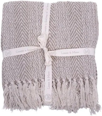 Linen & More plaid Riley grijs 130 x 170 cm