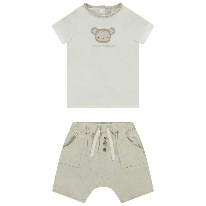 Ensemble short + t-shirt manches courtes print fantaisie pour bébé garçon