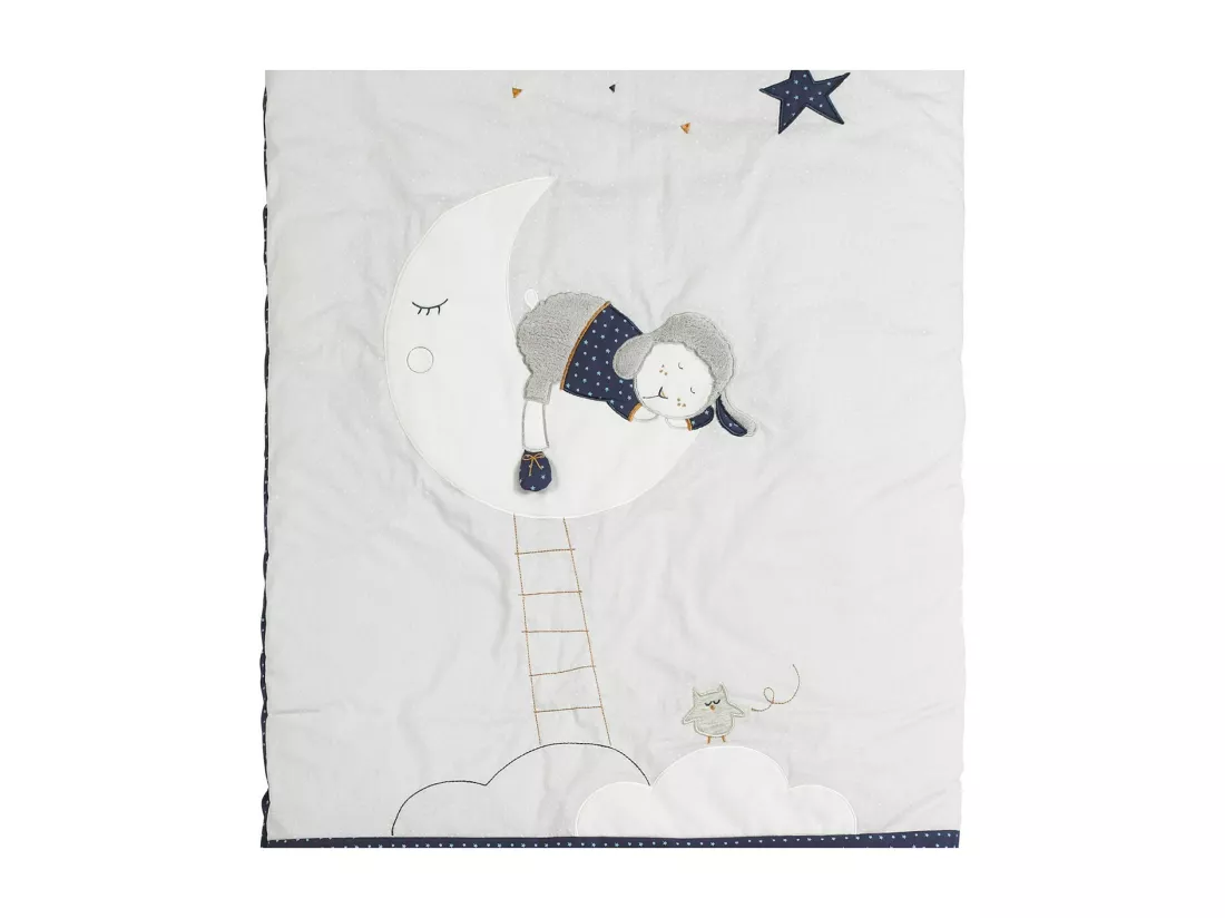 Edredon pour lit bébé en coton gris perle
