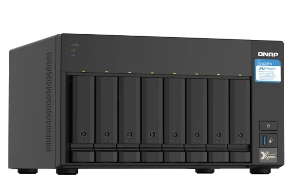 [OUTLET] - QNAP TS-832PXU - NAS-server - 8 bays - rackversion - SATA 6Gb/s - RAID RAID 0, 1, 5, 6, 10, 50, JBOD, 60 - RAM 4 GB - Gigabit Ethernet / 2.5 Gigabit Ethernet / 10 Gigabit Ethernet - iSCSI support - 2U