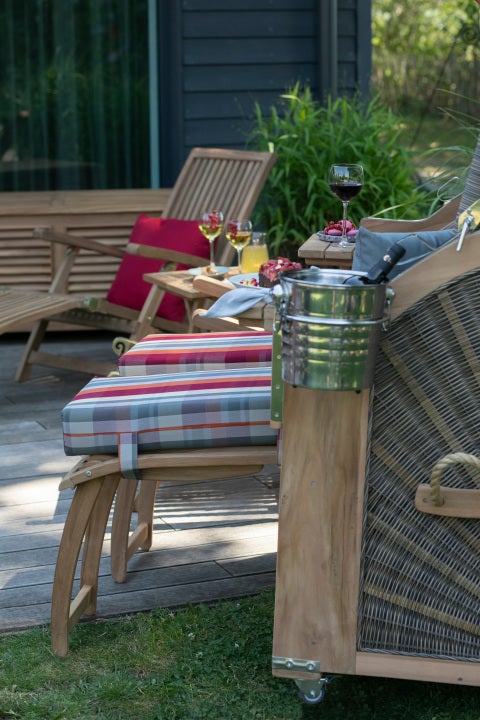 Strandstoel Nordstrand Teak PE grijs Design 505