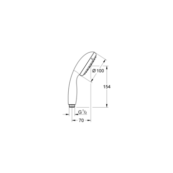 Grohe douchekop Quickfix Vitalio Start handdouche waterbesparend 2 standen ø 11 cm zwart