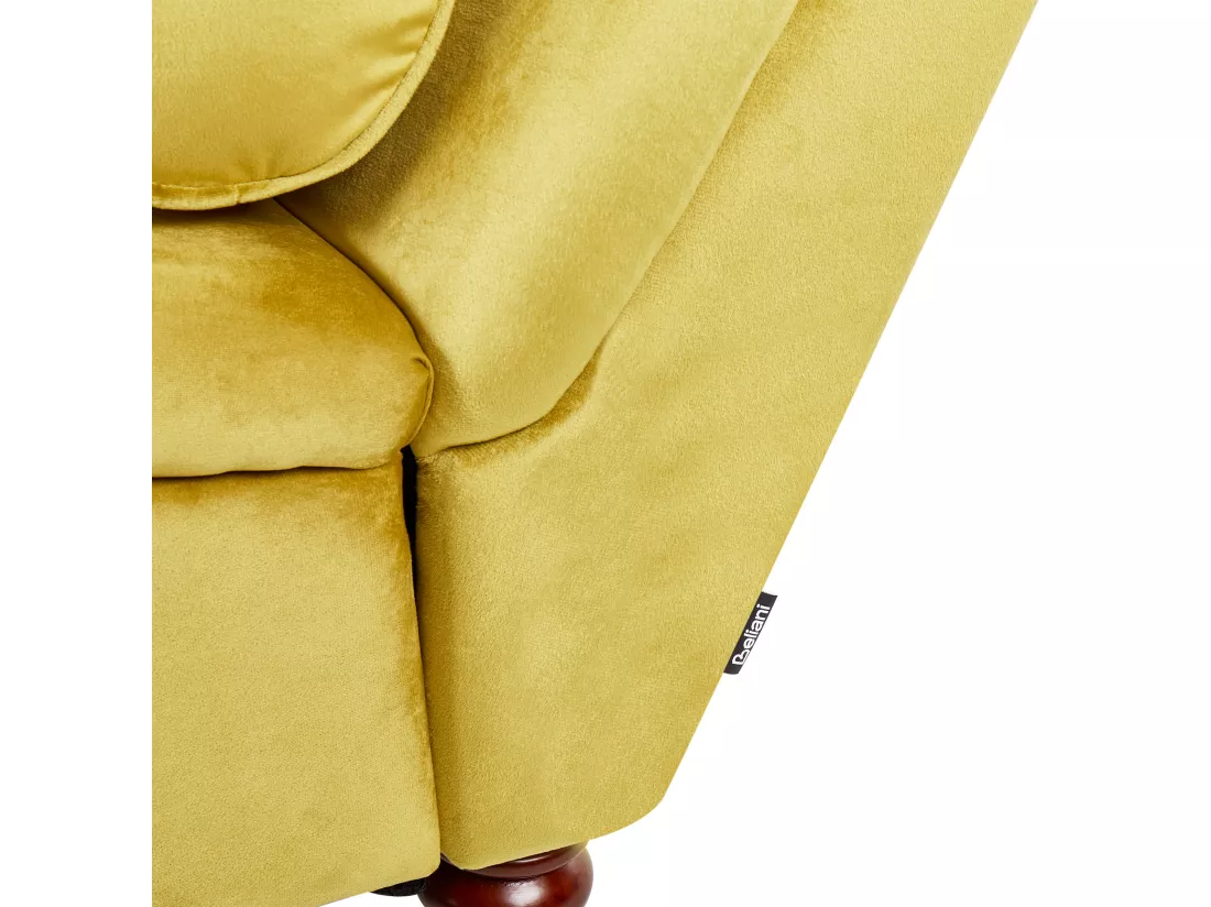 Chaise longue en velours moutarde MURET