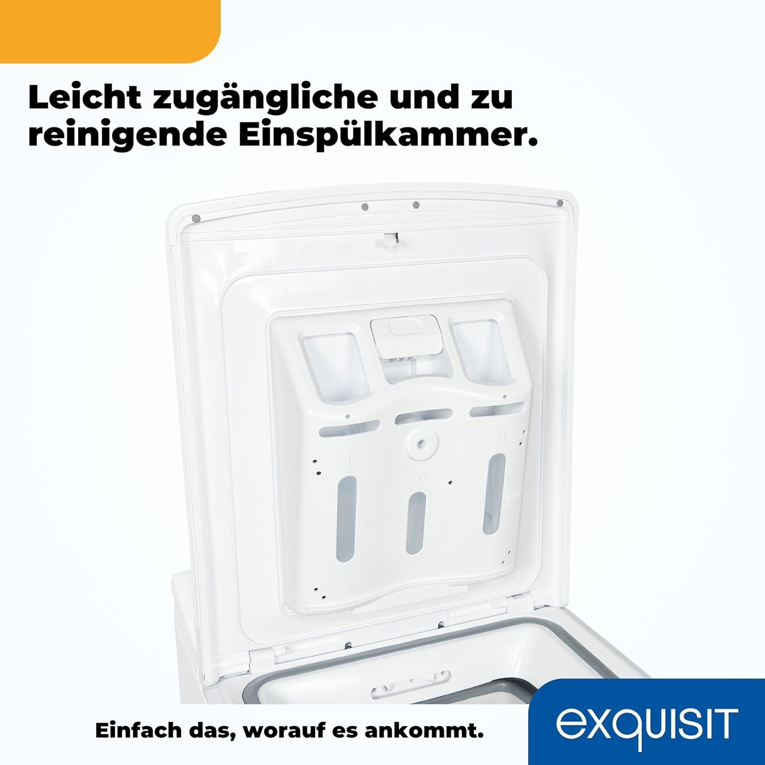 Exquisit Waschmaschine 7,5kg, Toplader, Waschmaschine schmal, Energieklasse A, 1200 U/Min, Startzeitvorwahl, Kurzprogramm, LTO1207-030A weiss