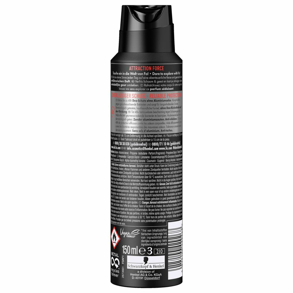 6x Fa Men Deodorant Spray Attraction Force150 ml