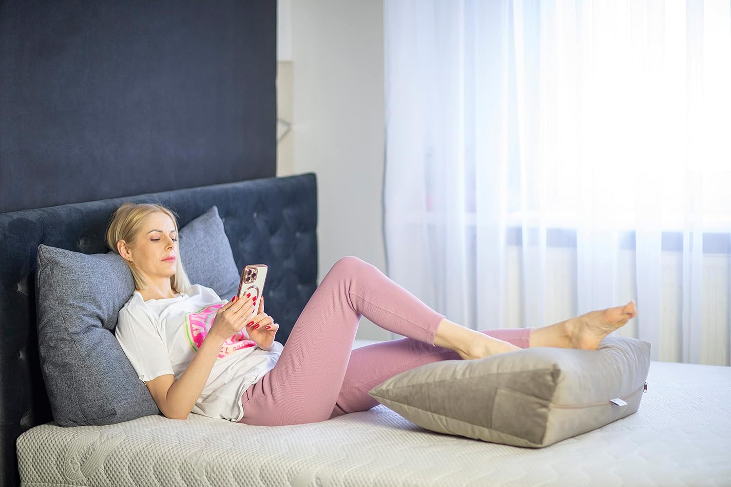 Kopfkissen Sofa Bett Keilkissen Dekokissen Zierkissen Ergokissen Rücklehnekissen dreieckig Produzent viele Größen (Beige, 200 cm)
