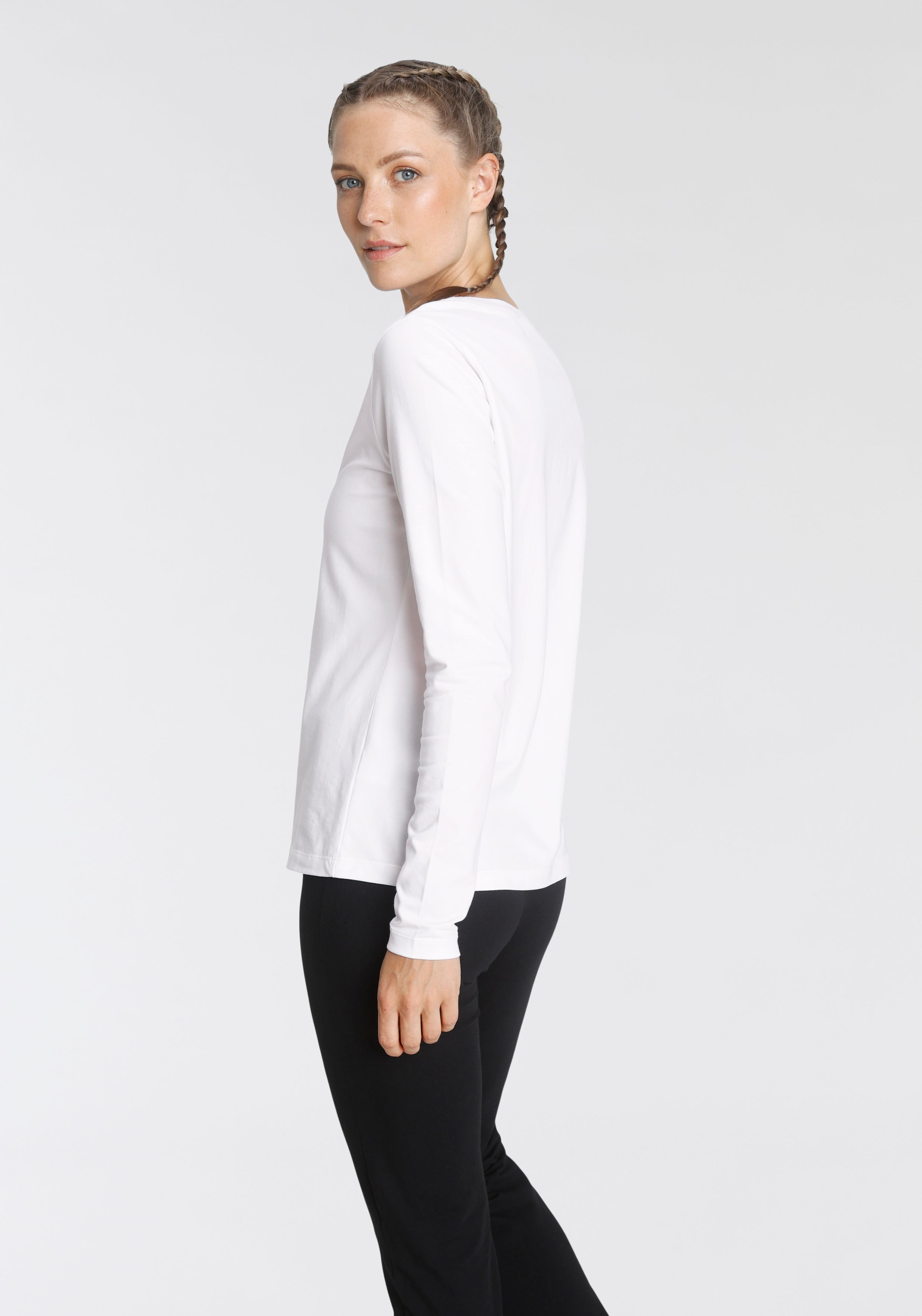 Eastwind Langarmshirt , Langarm,  im Basic-Stil,  Rundhalsausschnitt,  aus Baumwolle