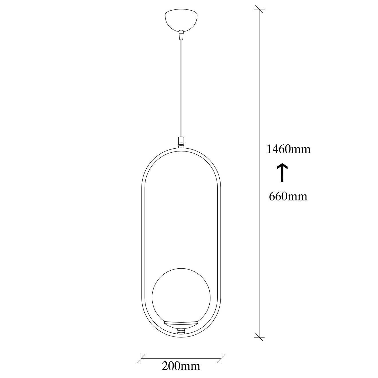 Sheen Suspension Mudoni noir/blanc - 20x15x146 cm