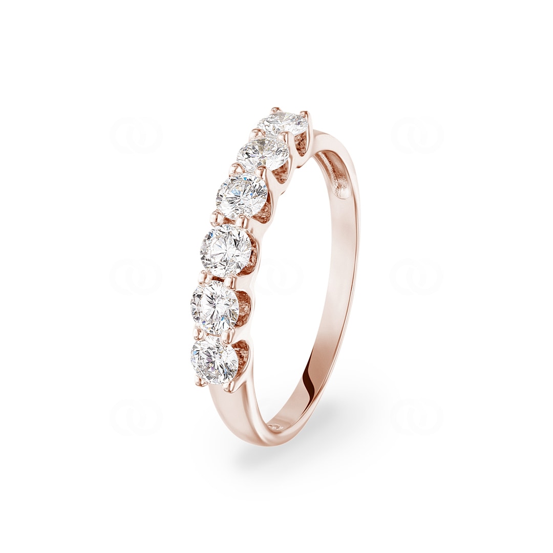0.76 Karat Diamanten Mémoire Ring 750/18 K Roségold